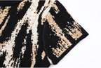Short sleeve detail of jacquard knit dress